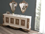Casa Padrino Luxus Barock M�bel Set Wei� / Braun / Gold - 1 Sideboard mit 4 T�ren & 2 Spiegel - Edle Barock M�bel - Edel & Prunkvoll