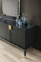 Casa Padrino Luxus M�bel Set Schwarz / Gold - 1 Sideboard mit 4 T�ren & 1 Spiegel - Moderne Massivholz M�bel - Luxus Kollektion