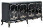 Casa Padrino Luxus Barock Sideboard Schwarz / Gold - Handgefertigter Massivholz Schrank mit 4 T�ren - Barock M�bel - Edel & Prunkvoll