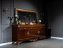 Casa Padrino Luxus Barock M�bel Set Sideboard mit Spiegel Braun / Bronze / Gold - Edler Massivholz Schrank mit elegantem Wandspiegel - M�bel im Barockstil