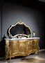 Casa Padrino Luxus Barock M�bel Set Sideboard mit Spiegel Wei� / Gold - Prunkvoller Massivholz Schrank mit elegantem Wandspiegel - M�bel im Barockstil