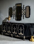 Casa Padrino Luxus Barock M�bel Set Schwarz / Gold - 1 Sideboard mit 4 T�ren & 1 Spiegel - Handgefertigte Barock M�bel - Edel & Prunkvoll