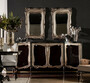 Casa Padrino Luxus Barock M�bel Set Schwarz / Silber - 1 Barock Sideboard & 2 Barock Wandspiegel - Barock M�bel - Edel & Prunkvoll
