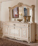 Casa Padrino Luxus Barock M�bel Set Wei� / Beige / Gold - 1 Barock Sideboard mit 4 T�ren und 3 Schubladen & 1 Barock Wandspiegel - Luxus M�bel im Barockstil - Prunkvolle Barock M�bel