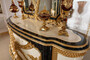 Casa Padrino Luxus Barock M�bel Set Wei� / Blau / Gold - 1 Barock Sideboard & 1 Barock Wandspiegel - Barock M�bel - Edel & Prunkvoll