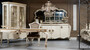Casa Padrino Luxus Barock M�bel Set Cremefarben / Wei� / Gold - 1 Barock Sideboard mit 4 T�ren und Schublade & 1 Barock Wandspiegel - Barock M�bel