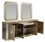 Casa Padrino Luxus Art Deco M�bel Set Beige / Gold - 1 Sideboard & 2 Spiegel - Edel & Prunkvoll