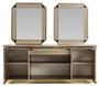 Casa Padrino Luxus Art Deco M�bel Set Beige / Gold - 1 Sideboard & 2 Spiegel - Edel & Prunkvoll