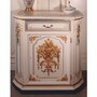 Casa Padrino Luxus Barock Nachtkommode Wei� / Hellblau / Gold H. 89 cm - Made in Italy