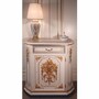 Casa Padrino Luxus Barock Nachtkommode Wei� / Hellblau / Gold H. 89 cm - Made in Italy