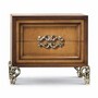 Casa Padrino Luxus Barock Nachtkommode Dunkelbraun / Braun / Silber 62,5 cm - Made in Italy 