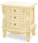 Casa Padrino Luxus Barock Nachtkommode Creme / Beige - Prunkvoller Barock Nachttisch mit 3 Schubladen - Luxus Schlafzimmer M�bel im Barockstil - Barock M�bel - Barock Einrichtung