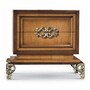 Casa Padrino Luxus Barock Nachtkommode Dunkelbraun / Braun / Silber 70 cm - Made in Italy 