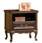 Casa Padrino Luxus Jugendstil Nachtkommode Dunkelbraun 64 x 42,5 x H. 63,1 cm - Eleganter Massivholz Nachttisch mit Schublade - Barock & Jugendstil Schlafzimmer M�bel