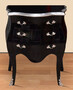Casa Padrino Barock Nachtkommode Schwarz / Silber - Handgefertigte Massivholz Kommode im Barockstil - Antik Stil Nachttisch mit 3 Schubladen - Barock M�bel