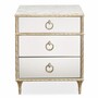 Casa Padrino Luxus Barock Nachtkommode Wei� / Gold H. 71 cm - Verspiegelte Barock M�bel