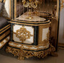 Casa Padrino Luxus Barock Nachtkommoden Set Wei� / Blau / Gold - Prunkvolle Massivholz Nachttische - Barock Schlafzimmer M�bel - Edel & Prunkvoll