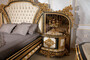 Casa Padrino Luxus Barock Nachtkommoden Set Wei� / Blau / Gold - Prunkvolle Massivholz Nachttische - Barock Schlafzimmer M�bel - Edel & Prunkvoll