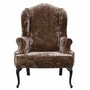 Casa Padrino Luxus Barock Ohrensessel Braun / Schwarz H. 115 cm - Barock M�bel 