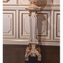 Casa Padrino Luxus Barock S�ule Wei� / Gold / Silber H. 87 cm - Barock M�bel - Made in Italy