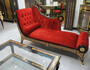 Casa Padrino Luxus Barock Boulle Chaiselongue Rot / Schwarz / Gold 180 x 75 x H. 106 cm - Handgefertigte Massivholz Recamiere mit edlem Samtstoff - Barock M�bel - Luxus Qualit�t