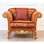 Casa Padrino Luxus Barock Wohnzimmer Sessel Braun / Gold 121 cm - Made in Italy 