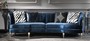 Casa Padrino Luxus Barock Samt Sofa Blau / Antik Silber / Dunkelbraun 262 x 104 x H. 80 cm - Barock M�bel