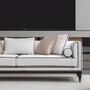 Casa Padrino Luxus Neoklassik Sofa Wei� / Schwarz / Messing 220 cm - Hotel M�bel