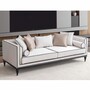 Casa Padrino Luxus Neoklassik Sofa Wei� / Schwarz / Messing 220 cm - Hotel M�bel
