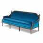 Casa Padrino Luxus Barock Samt Sofa Blau / Braun 233 cm - Barockstil Wohnzimmer M�bel