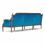 Casa Padrino Luxus Barock Samt Sofa Blau / Braun 233 cm - Barockstil Wohnzimmer M�bel