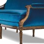 Casa Padrino Luxus Barock Samt Sofa Blau / Braun 233 cm - Barockstil Wohnzimmer M�bel