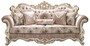 Casa Padrino Luxus Barock Sofa Rosa / Wei� / Gold 230 x 100 x H. 110 cm - Wohnzimmer Sofa mit Glitzersteinen und dekorativen Kissen - Barockm�bel