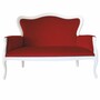 Casa Padrino Luxus Barock Samt Sofa Bordeauxrot / Wei� 125 cm - Barock M�bel 