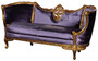 Casa Padrino Luxus Barock Samt Sofa Lila / Gold - Edles Handgefertigtes Wohnzimmer Sofa im Barockstil - Prunkvolle Barock Wohnzimmer M�bel