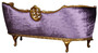 Casa Padrino Luxus Barock Samt Sofa Lila / Gold - Edles Handgefertigtes Wohnzimmer Sofa im Barockstil - Prunkvolle Barock Wohnzimmer M�bel