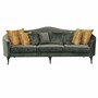 Casa Padrino Luxus Barock Samt Sofa Gr�n / Schwarz 280 cm - Barock Wohnzimmer M�bel 