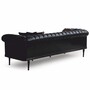 Casa Padrino Luxus Barock Sofa Schwarz / Gold 260 cm - Barock Wohnzimmer M�bel