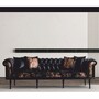 Casa Padrino Luxus Barock Sofa Schwarz / Gold 260 cm - Barock Wohnzimmer M�bel