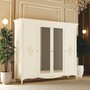 Casa Padrino Luxus Barock Schlafzimmer Schrank Creme 248 cm - Barock Schlafzimmer M�bel
