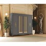 Casa Padrino Luxus Barock Schlafzimmer Schrank Grau / Gold 248 cm - Schlafzimmer M�bel