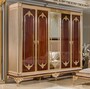 Casa Padrino Luxus Barock Schlafzimmer Schrank mit 5 T�ren Dunkelbraun / Grau / Gold - Barock M�bel