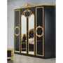 Casa Padrino Luxus Barock Schlafzimmer Schrank Schwarz / Gold 177 cm - Barock Schlafzimmer M�bel