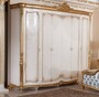 Casa Padrino Luxus Barock Schlafzimmerschrank Wei� / Braun / Gold - Barockstil Schlafzimmer M�bel