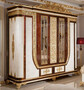 Casa Padrino Luxus Barock Schlafzimmerschrank Wei� / Braun / Gold - Prunkvoller Massivholz Kleiderschrank im Barockstil - Barock Schlafzimmer & Hotel M�bel - Edel & Prunkvoll