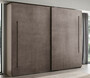 Casa Padrino Luxus Schlafzimmerschrank Grau 295 x 68 x H. 250 cm - Massivholz Kleiderschrank mit 2 Schiebet�ren - Schlafzimmer M�bel - Luxus Qualit�t