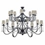 Casa Padrino Luxus Barock Schmiedeeisen Kronleuchter Schwarz / Grau  160 x H. 114 cm