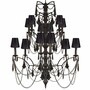 Casa Padrino Luxus Barock Schmiedeeisen Kronleuchter Schwarz  105 x H. 142 cm - Edel & Prunkvoll 