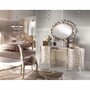 Casa Padrino Luxus Barock Schminkkommode mit Spiegel Creme / Silber - Made in Italy