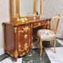 Casa Padrino Luxus Barock Schminkkommode Braun / Gold 170 cm - Made in Italy